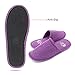 Sunshine Code Women's Memory Foam Cotton Washable Slippers with Matching Travel Bag for Home Hotel Spa Bedroom, L, Purple