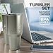 MalloMe Tumbler 30 oz. Double Wall Stainless Steel Vacuum Insulated - Travel Mug [Crystal Clear Lid] Water Coffee Cup [Straw Included] For Home,Office,School - Works Great for Ice Drink, Hot Beverage