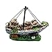 Sunyiny Aquarium Fish Tank Decoration Boat Resin Plastic Plant Ornament Perfect for 10 Gallon Miniature Terrarium Decor