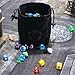 Third Die Dice Bag - Handcrafted, Reversible Drawstring Bag. Stands Open On The Table, Locks Closed Tight. This is The All-Black Void Bag - 1 of 12 Styles we Sell here on Amazon.