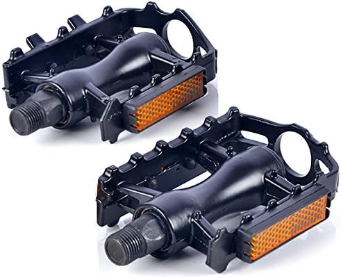 HYCKee 1 Pair Aluminum Alloy Antiskid Durable Bike Pedals For MTB, BMX, City & Trekking (Fit Most Adult Bikes Mountain Road and Hybrid Bicycles) Black