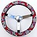 Mana Trading Handmade Steering Wheel Cover Red Folkloric Sugar Skull