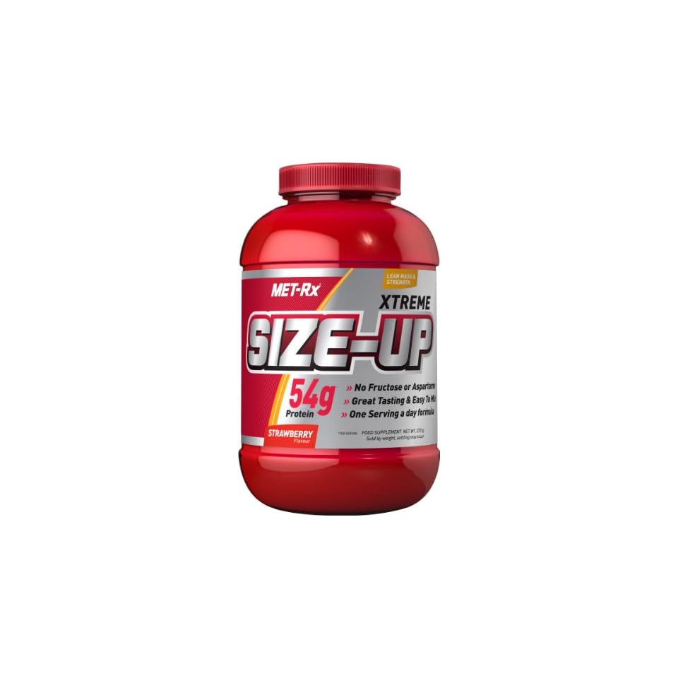 MET RX Size UP Weight Gainer Strawberry, 1er Pack (1 x 2.7 kg) on PopScreen