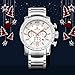 MEGIR Quartz Mens Military Casual Wrist Watch Analog Men Chronograph Waterproof Luminous Watches with Stainless Steel Band and Calendar Date, Best Gifts for Men Fashion