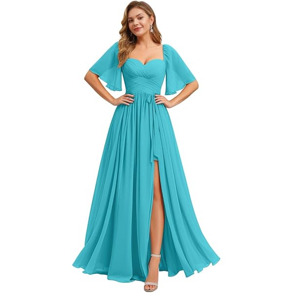 Amazon.com: V Neck Bridesmaid Dress Long 2025 Puffy Short Sleeve High-Low Chiffon Ruched Waist Formal Gown Stunning A Line Wedding Guest Dress Aqua Blue US 0 : Clothing, Shoes & Jewelry Amazon.com: V Neck Bridesmaid Dress Long 2025 Puffy Short Sleeve High-Low Chiffon Ruched Waist Formal Gown Stunning A Line Wedding Guest Dress Aqua Blue US 0 : Clothing, Shoes & Jewelry