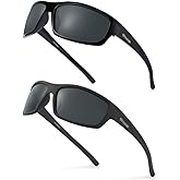 POLARKING Polarized Sport Sunglasses for Men Matte Finish Sun glasses Mirror Lens UV Blocking
