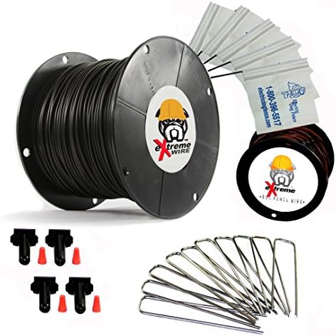 1000' eXtreme ProGrade Complete Boundary Kit 14 Gauge for Underground Hidden Dog Fence - Kit Includes: 1000ft of eXtreme Brand 14-Gauge Perimeter Wire, 100ft of Pro-Grade Twisted Wire, 100 ElectricDogFence Flags, 6 Pro-Grade Wire Splices and 100 Ground Wire Staples