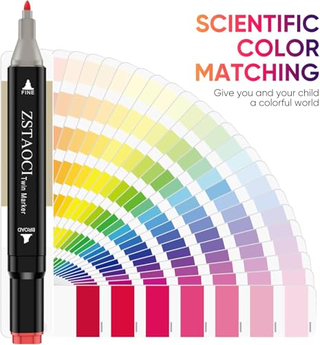 Alcohol Markers Colors, 262 Colors Double Tip Art with Carrying Case, Illustration and Hand Lettering, Non Toxic and Quick Dry, Kids Family Art Painting, Students Gift