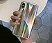 iPhone Xs and iPhone X (iPhone 10) Case, Psychedelic Holographic Sparkle Bling Glitter Shiny Designer Cover with Laser Pattern, [Extra Thin Soft TPU Protective Case] for iPhone X (Sliver)