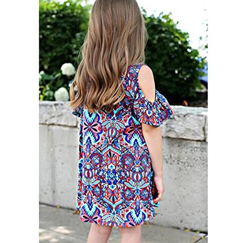 Girls Princess Dress, Mosunx Off Shoulder Print Bohemian Dress Clothes Outfits (Suitable for ages:5-6years old, Multicolor) - Thumbnail 2