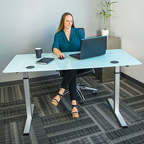New Moda NM6030BK 60"x30" Sit-Stand Adjustable Height Motorized Desk, Gloss White (NM6030WT)