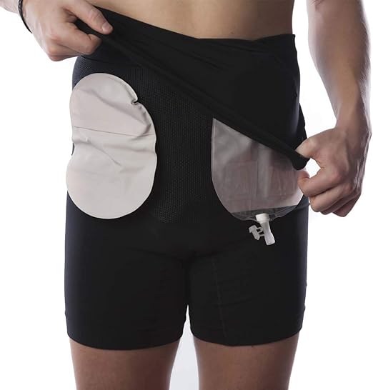 Comfizz Medium Support Ostomy Boxer Double Layer Unisex (Black, M/L