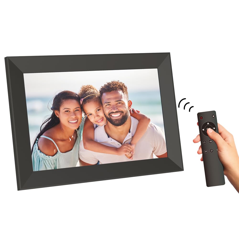 AGFAPHOTO - Digital Photo Frame - Realiview APF1000-10-inch LED Display, Weather/Clock Functions - Black