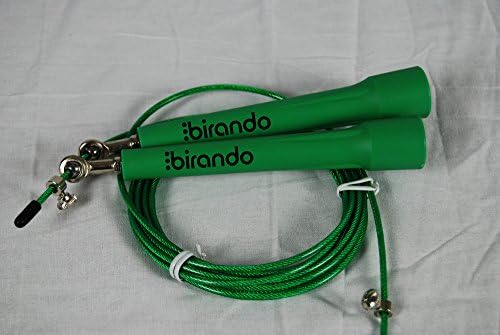 Birando Best Cross Fit Jump Rope Jump Rope with Steel Cable with 360 Swivel Eye and Metal Ball Bearings for Cross Fitness Training. Adjustable Length. Free Carrying Bag
