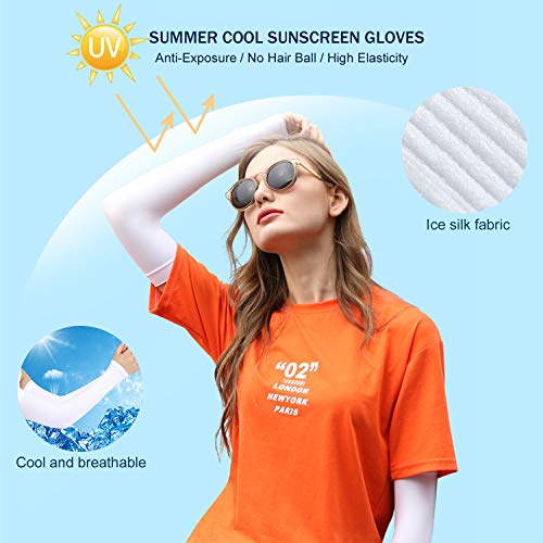 image for TOBWOLF UV Protection Arm Sleeves, 4 Pairs Sports Cooling Arm Sleeves,