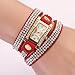 Geneva Women's Rhinestone Braided Winding Wrist Watch