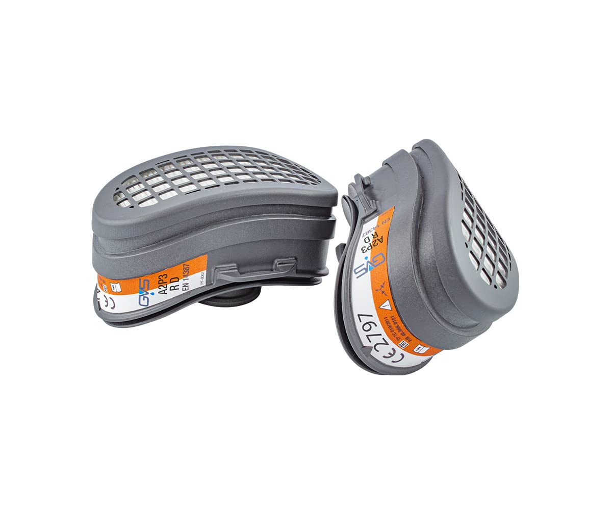 GVS SPR670 Pair of A2P3 Replacement Filters for Elipse Low Profile Masks, Blue