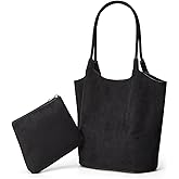 Rungion Vintage Faux Suede Shoulder Bag for Women Large Bucket Tote Purse Casual Commuter Handbag 2pcs Satchels 2026