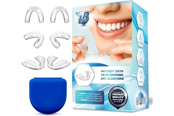 6 Pack - Moldable Mouth Guard for Teeth Grinding & Clenching, Custom Fit Boil and Bite Night Guards for Sleep Comfort, Trimma