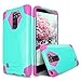 LG K8 V (2016) Case, TJS Dual Layer Hybrid Shock Absorbing Impact Resist Rugged Drop Protection Case Cover with Kickstand with Silicone Inner Layer For LG K8 V / LG VS500 (Pink/Teal)