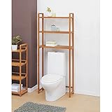 Organize It All Natural Bamboo 3 Tier Over Toilet Bathroom Storage Space Saver