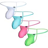 COMLIFE Men's Sexy Low Waist Bikini Thong Ultra Thin Ice Silk Breathable Underwear