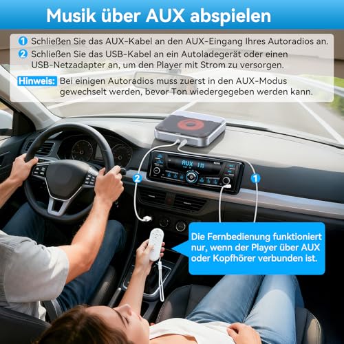 External Car CD Player with Anti Skip Function and AUX