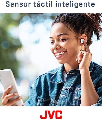 Jvc ha-z250t - fones de ouvido sem fio com bluetooth 5.3, 28 horas de bateria, certificação ipx4, peso de apenas 5,1g, cancelamento de ruído, 3 pares de silicone e 2 almofadas de espuma, branco