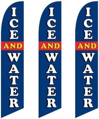 3 (three) Pack Tall Swooper Flags Ice And Water Red White Blue Yellow