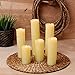 6 Slim Cream Flameless Candles, Wax Drip, Variety Set, Warm White LEDs, Batteries Included