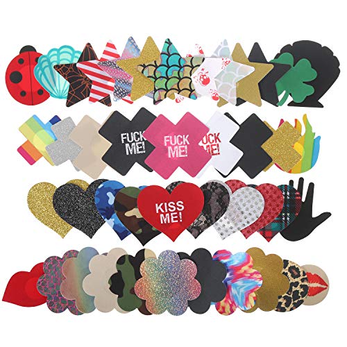Ypser Nipple Covers Womens Pasties Disposable Self Adhesive Bra Pad Pasty Set (43 Pairs Mixed)