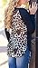 IbagstyleWomens Long Sleeve Leopard Chiffon Splicing Knitted Blouse Top Tshirt