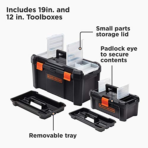 beyond by BLACK+DECKER Tool Box Bundle, 19Inch & 12Inch (BDST60129AEV