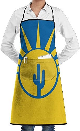HTSS Flag Of Mesa Arizona Unisex Chef Aprons With Pockets Bakery Servers Waitress Craftsmen For Mens Womens Home Kitchen Cooking