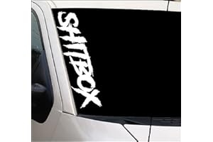 Shitbox Windshield Banner Sticker Funny Vinyl Decal Sticker Cars Trucks Window Bumper Sticker | White | 23x4in