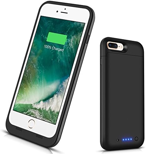 VinPone iPhone 8 Plus/iPhone 7 Plus Battery Case, Portable Charging Case (5.5 inch) Rechargeable Juice Power Bank Case for iPhone 7 Plus,8 Plus (Black)