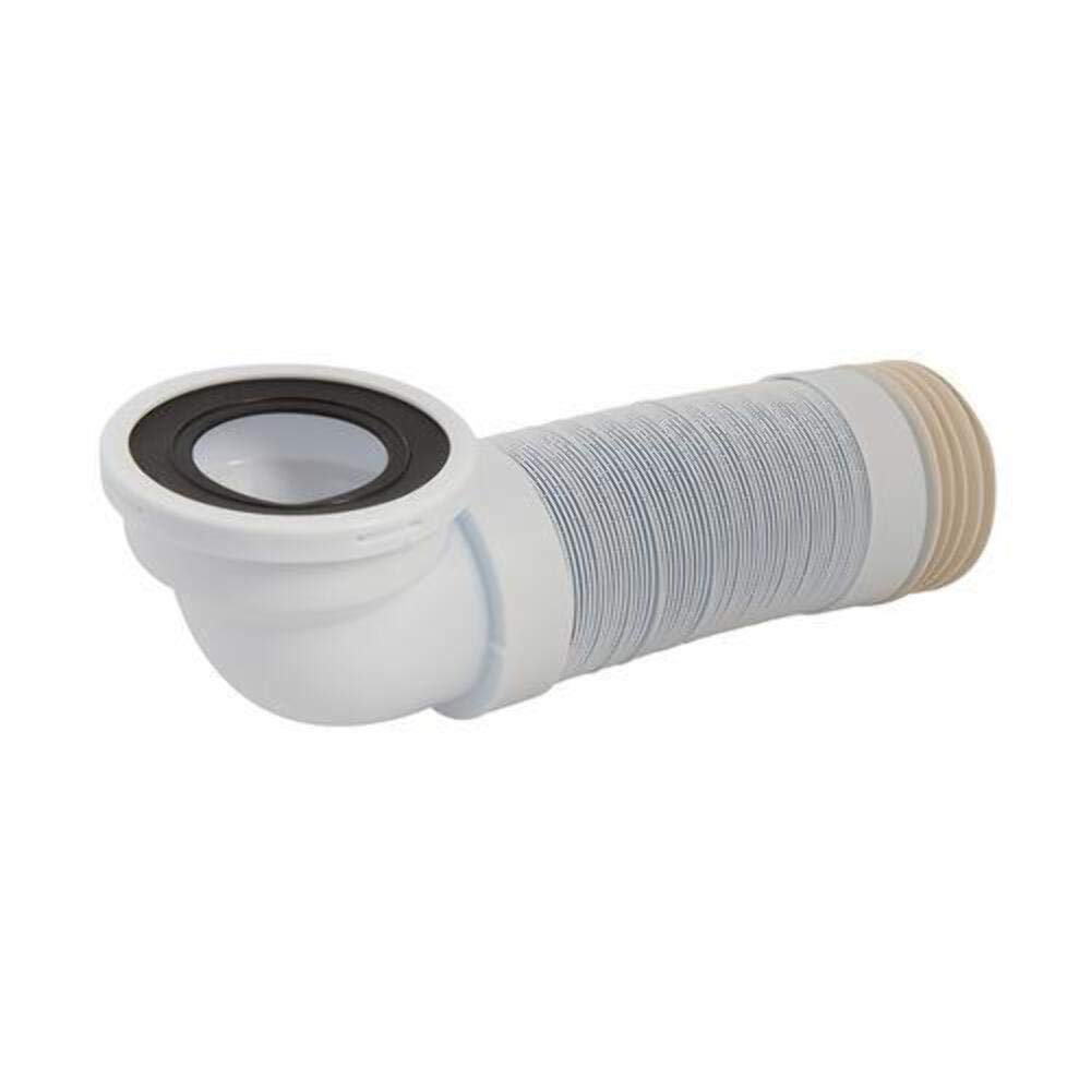 Plumbob 654381 110mm Angled Flexible Pan Connector 90° 320-750mm, White