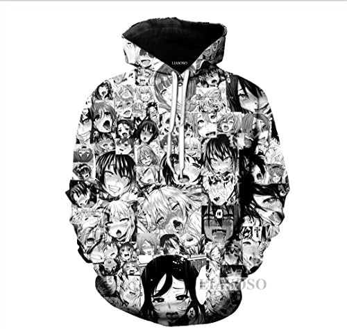 COCOBOBO Unisex Anime Ahegao Red Face 3D Print T-Shirt/Hoodie / Sweatpants/Pullover