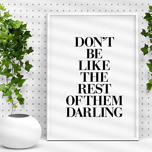 Don't Be Like the Rest of Them Darling Coco Chanel Quote Typography Poster Wall Decor Motivational Print Inspirational Poster Home Decor