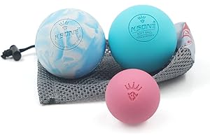 KSONE Massage Lacrosse Balls -Massage Balls for Myofacial Release&Trigger Point Therapy-Set of 2-Hard Lacrosse Massage Ball &Soft Massage Ball with one mini Ball