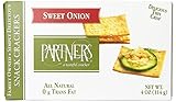 Partners All Natural Crackers, Sweet Onion, 4-Ounce Boxes (Pack of 6)