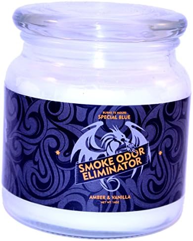 Smoke Odor Exterminator 14oz Jar Candle, Clothesline Fresh (Amber &amp; Venilla)