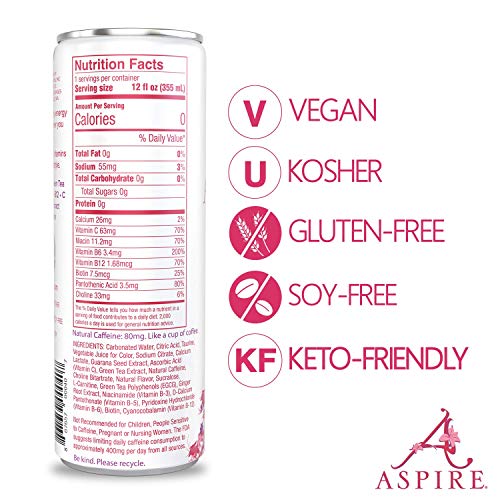 Aspire Healthy Energy Drink Costco ASPIRE Healthy Energy Drink – Raspberry Acai, 12 Pack – Zero Sugar
