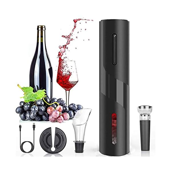 5-in-1-Electric-Wine-Opener-Chargeable-Automatic-Wine-Bottle-Cordless-Corkscrew-Set-with-USB-Charging-Cable-Wine-Foil-Cutter-Wine-Stopper-Aerator-Pourer 5 in 1 Electric Wine Opener Chargeable Automatic Wine Bottle Cordless Corkscrew Set with USB Charging Cable, Wine Foil…