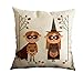 Nunubee Home Sofa Decor Cushion Cover Witch Cat Pumpkin Pillowcase Halloween