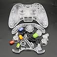 Full Hard Case Housing Shell Buttons Mod Kit Component Cover for Xbox 360 Game Controller (A-Clear)