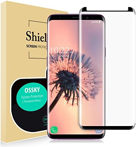Samsung Galaxy S9 Plus Screen Protector, OSSKY 3D Curved [100% Case Friendly] Tempered Glass Screen Cover Shield for Samsung Galaxy S9+, 6.2"