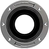 Oatey 43494 3 in. x 4 in. Fast Set Black ABS Closet Flange with Stainless Steel Ring, No Test Cap