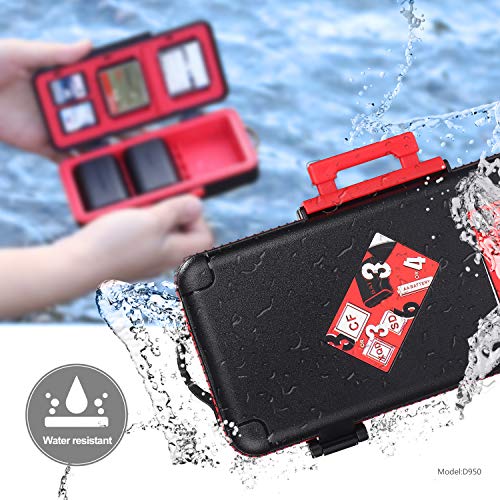 Professional Memory Card Case Water-Resistant Anti-Shock SD XQD CF Compact Flash Camera Battery AA | Media Storage Holder Organizer Photography Accessories