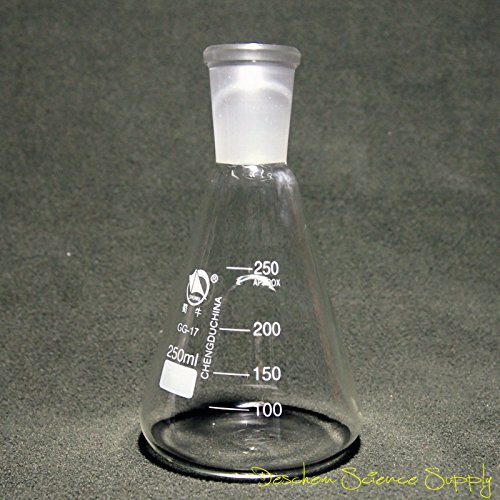 Deschem 250ml,24/40,Glass Erlenmeyer Flask,Chemistry Conical Bottle,Laboratory Glassware